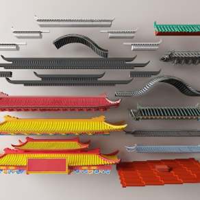 中式屋檐3D模型下载